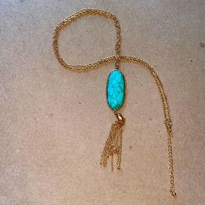 Gold & Turquoise Pendant Necklace